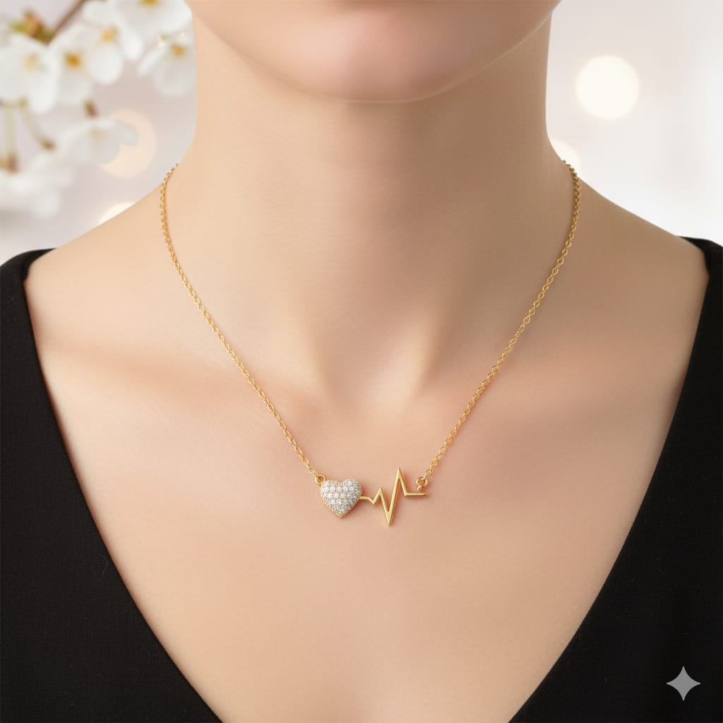 Heartbeat Pulse Pendant Necklace