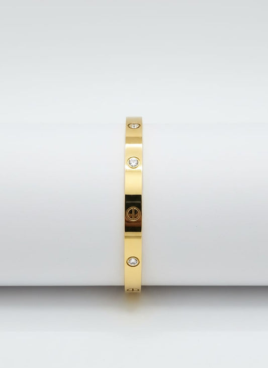 Luxury Stainless Steel Screw Design Bangle – Gold & Silver Finish