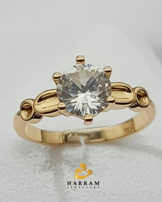 Classic Solitaire with Braided Band Ring Adjustable