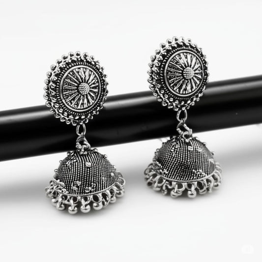 Antique Silver Jhumka Earrings