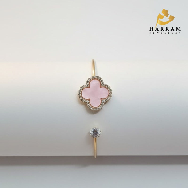 Blush Clover Open Bangle for Women