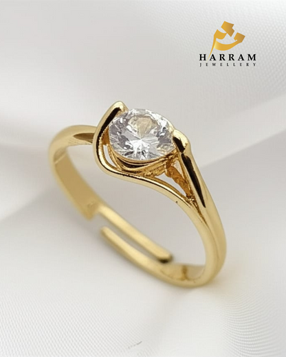 Gold Plated Solitaire Ring