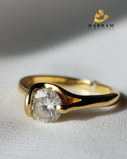 Gold Plated Solitaire Ring