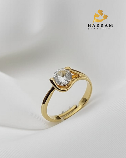 Gold Plated Solitaire Ring