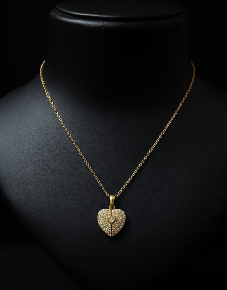 Elegant Gold-Plated Heart Pendant Necklace for Women