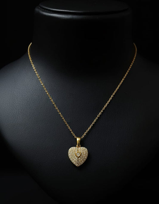 Elegant Gold-Plated Heart Pendant Necklace for Women