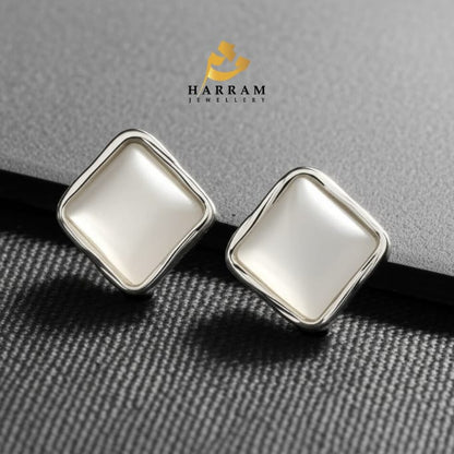 Elegant square Stud Earrings (Silver and Golden)