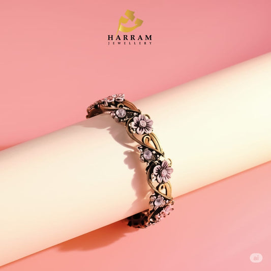 Floral Antique Kara – Elegant Antique Bangle