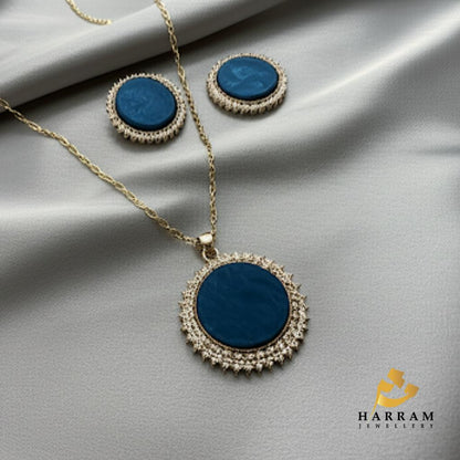 Classic Round Locket and Earring Set