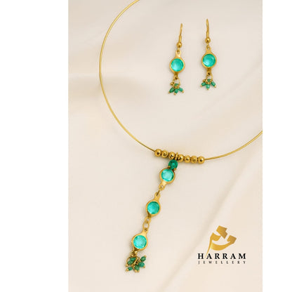 Elegant Gold-Plated Choker Set with Earrings