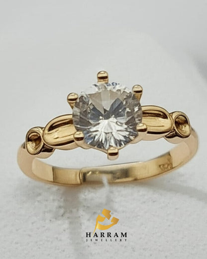 Classic Solitaire with Braided Band Ring Adjustable