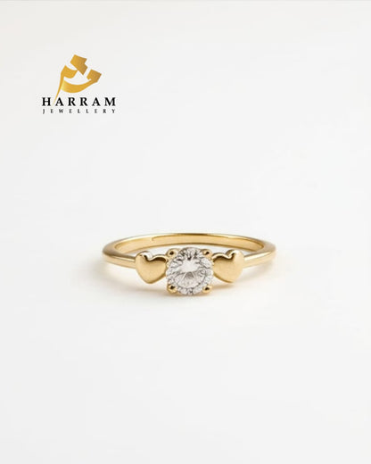 Gold Heart Solitaire Ring (Love Ring)