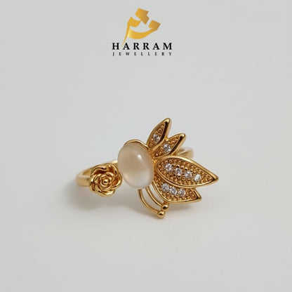 Sterling Butterfly and Rose Ring