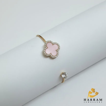 Blush Clover Open Bangle for Women