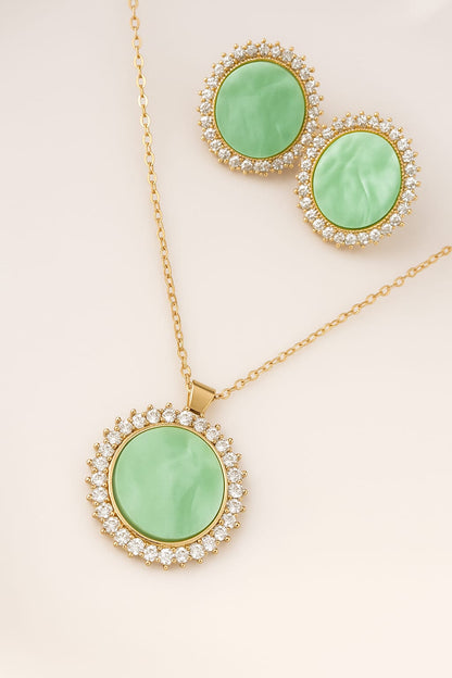 Classic Round Locket and Earring Set