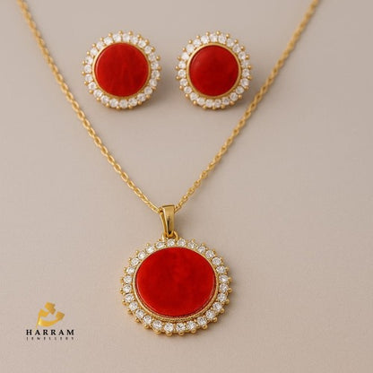 Classic Round Locket and Earring Set