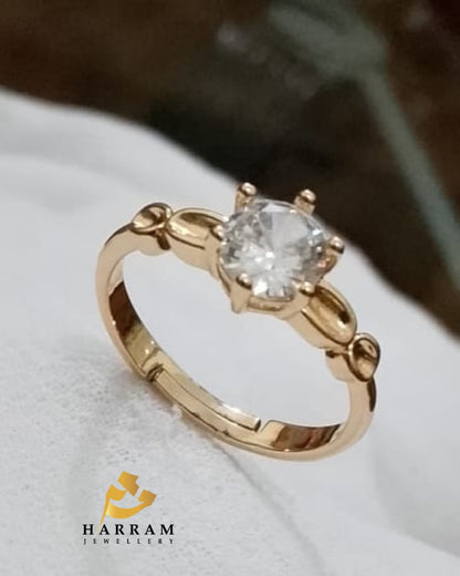 Classic Solitaire with Braided Band Ring Adjustable