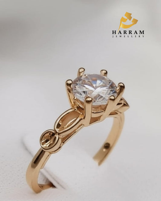 Classic Solitaire with Braided Band Ring Adjustable