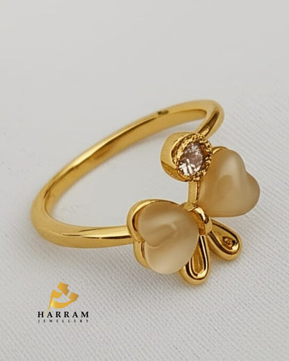 Bow Ring with Pearl and Crystal Accent