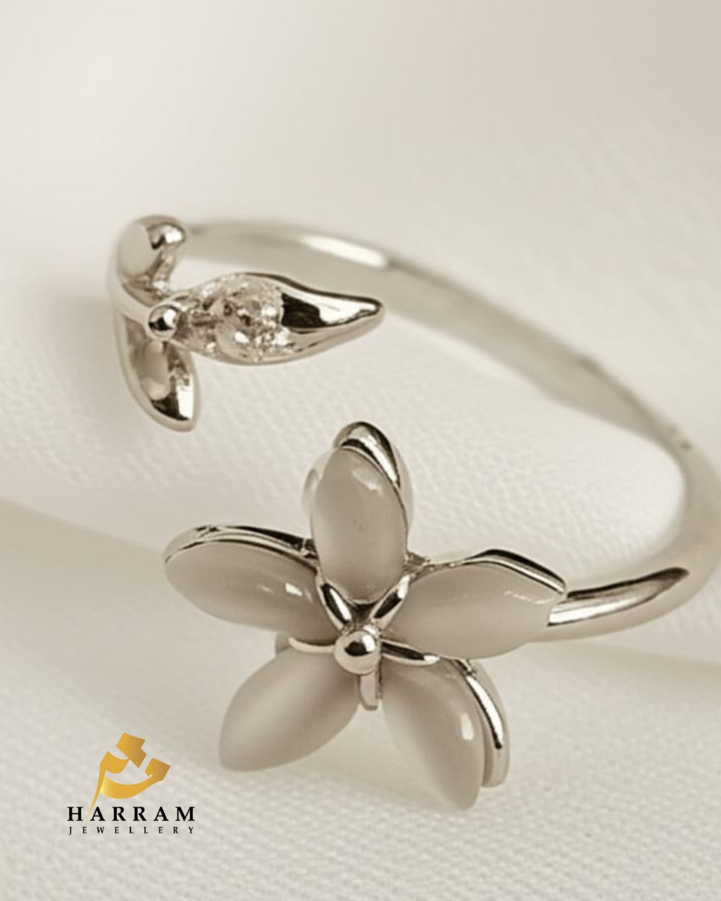 Floral Vine Golden and Silver Ring