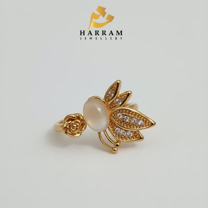 Sterling Butterfly and Rose Ring