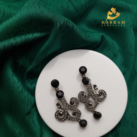 Vintage Noir Scroll Earrings