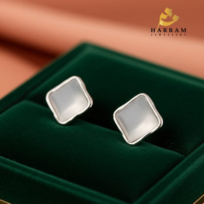 Elegant square Stud Earrings (Silver and Golden)