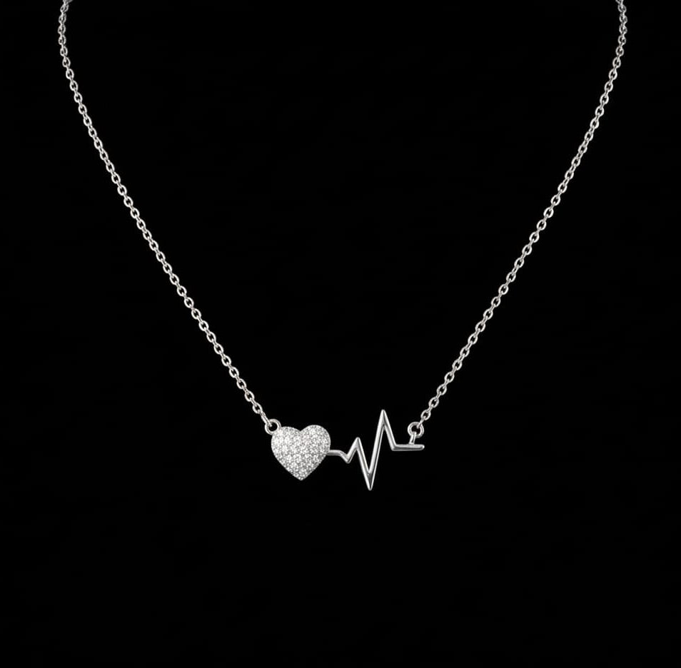 Heartbeat Pulse Pendant Necklace