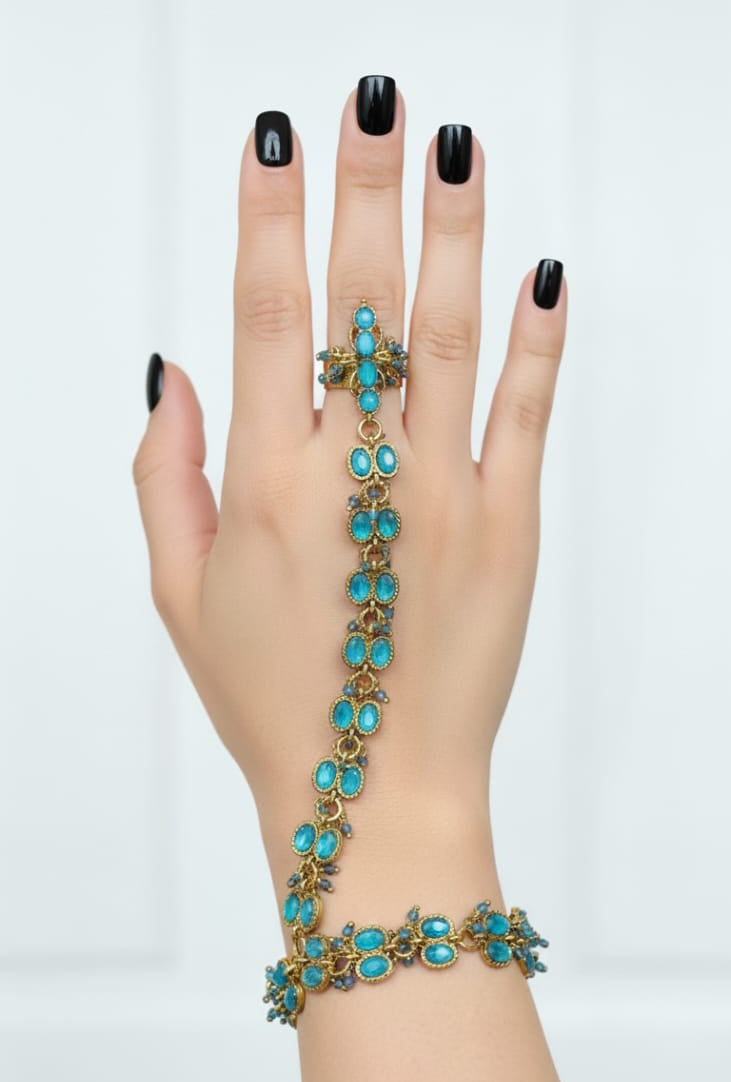 Black and Golden Hand Harness Bracelet (Anja Design)