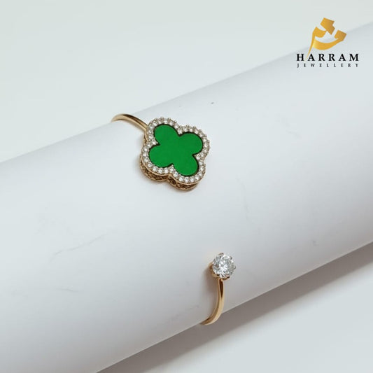 Blush Clover Open Bangle for Women