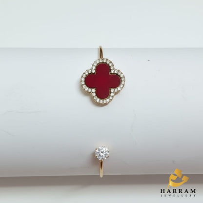 Blush Clover Open Bangle for Women