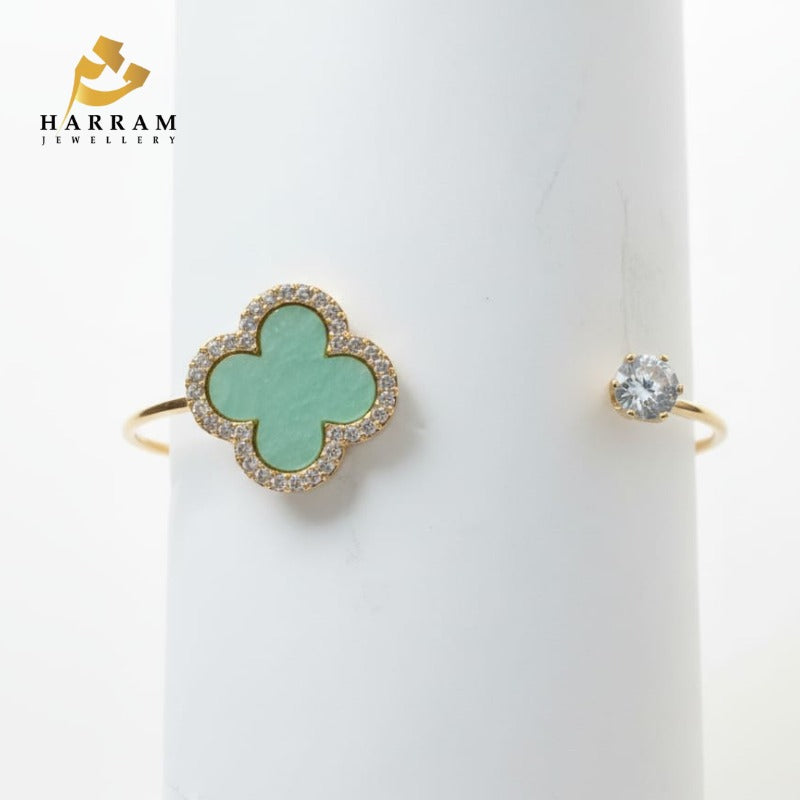 Blush Clover Open Bangle for Women