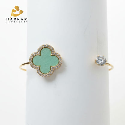 Blush Clover Open Bangle for Women