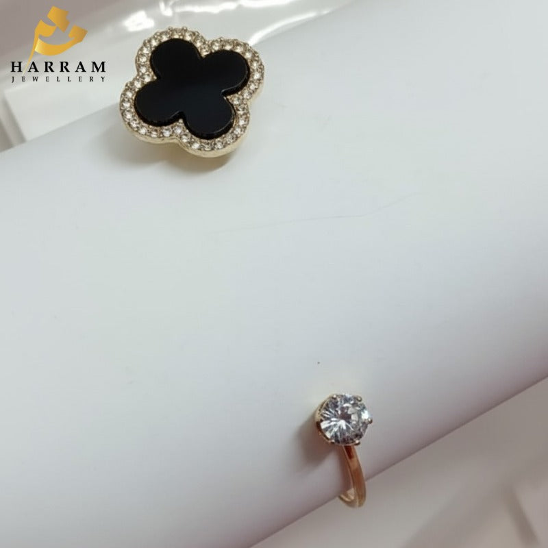 Blush Clover Open Bangle for Women